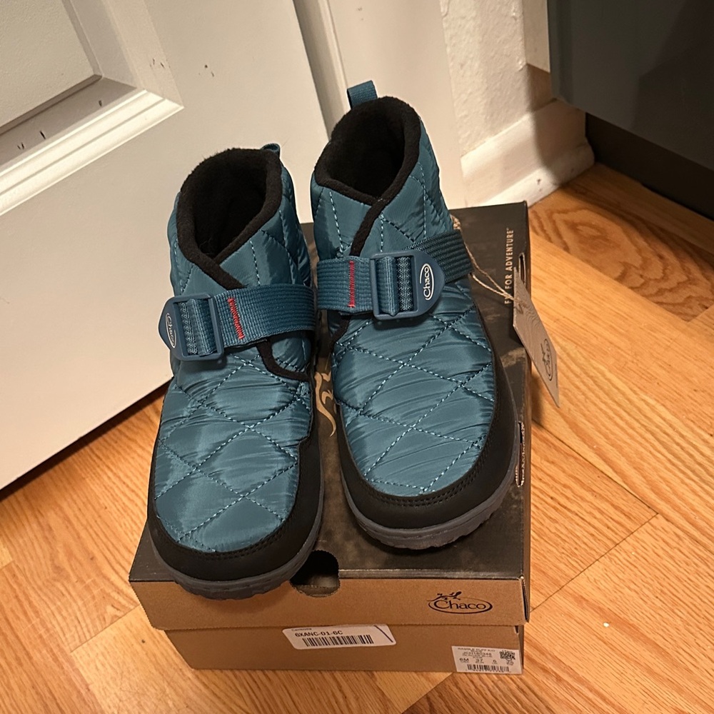Chaco Kids Quilted Teal and Black Boots